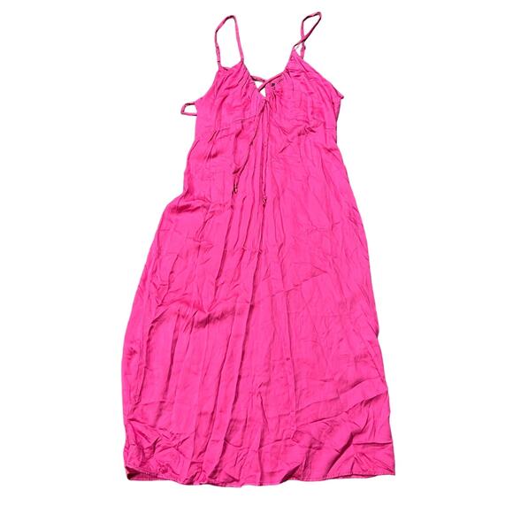 Wild Fable Women's Bright Berry Pink Tie-Back Slip Dress - Size XL - NWT - Picture 1 of 11
